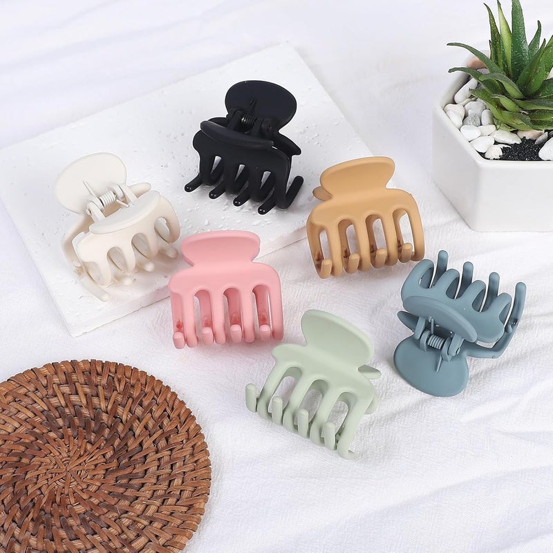 USDNICE 6 Pcs Hair Clips Small Claw Clips for Thin Hair Medium Matte Non-slip Hair Accessories for Women and Girls (Colorful) - Image 5